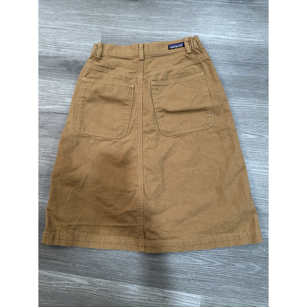 Patagonia Point Reyes Canvas Skirt Denim Size Xs Brown Button Front Denim A Line - Picture 5 of 9